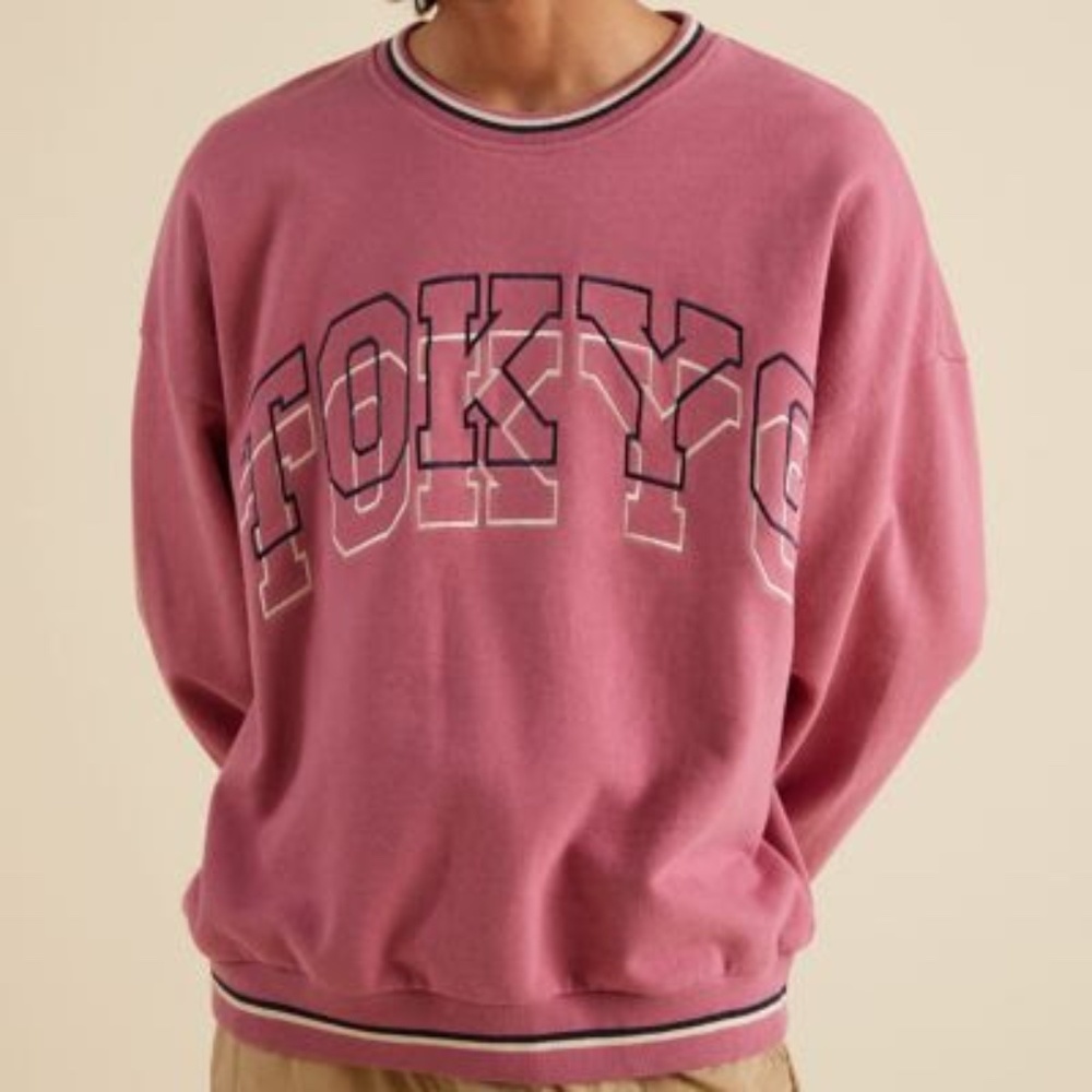 Urban Outfitters Embroidered Tokyo Crew Neck